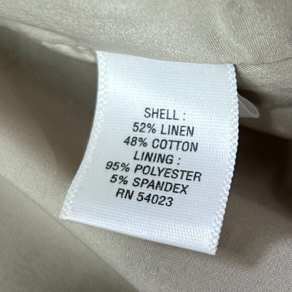 Banana Republic Pencil Skirt Womens 14 Linen Cotton Blend Beige - Picture 5 of 7